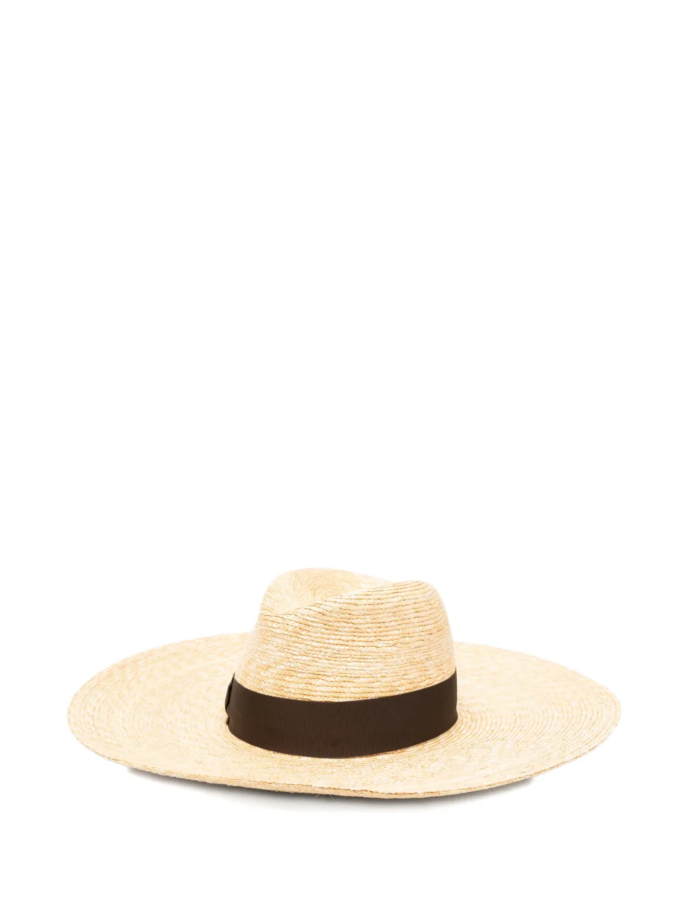 Borsalino wide-brim straw hat - Nude