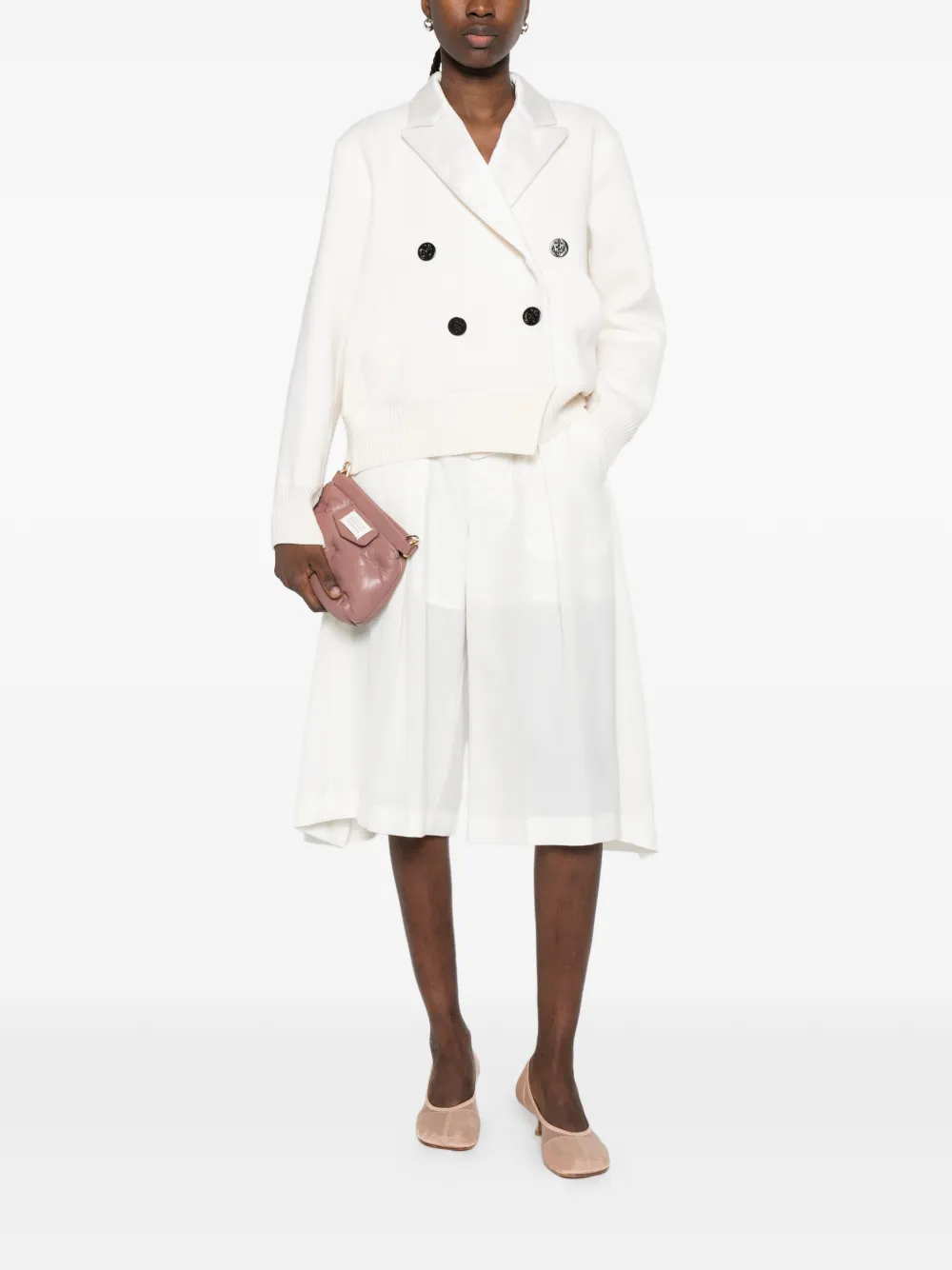  Sacai Belt-detail Shorts - Neutrals 