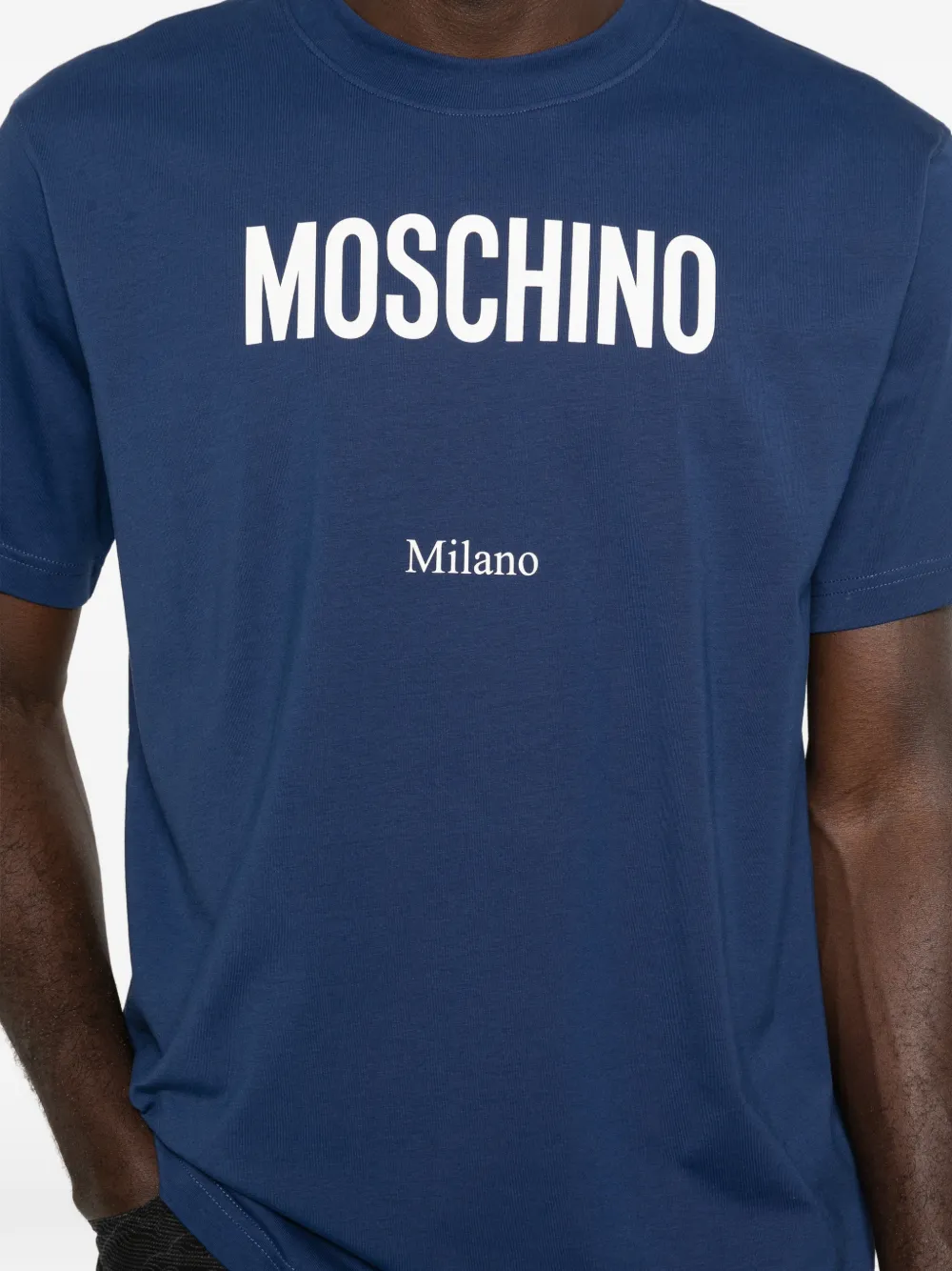 Moschino T-shirt met logo Blauw