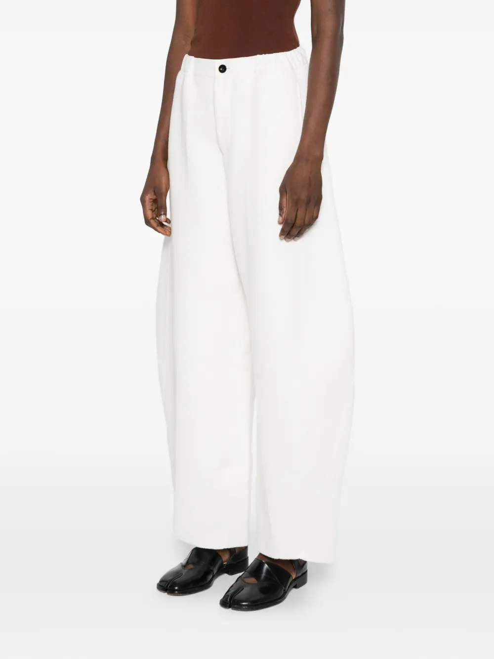 sacai High waist broek met knoopsluiting Beige
