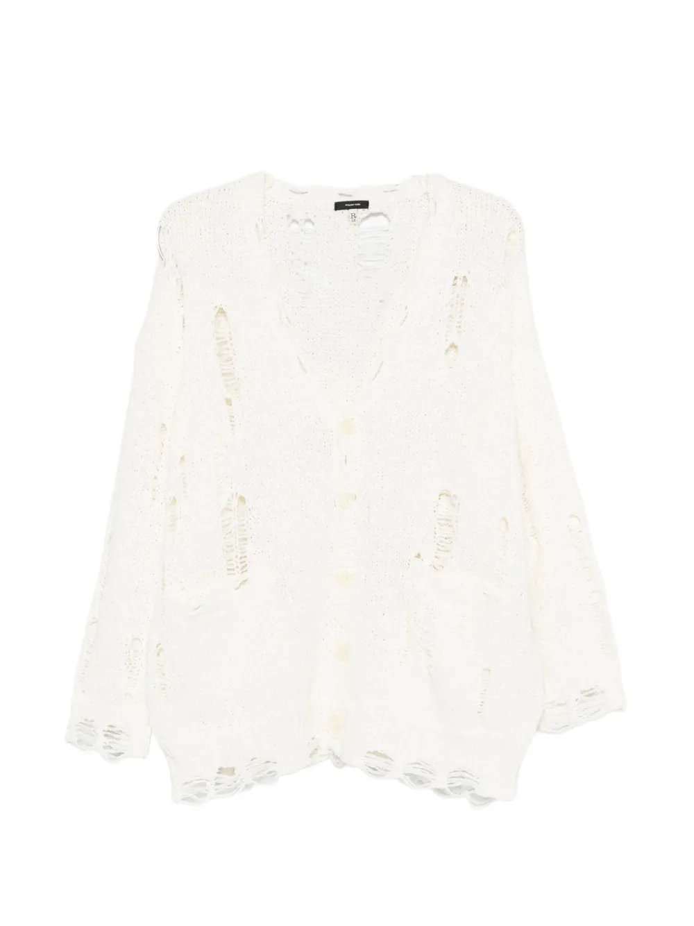 R13 distressed oversized cardigan - Bianco