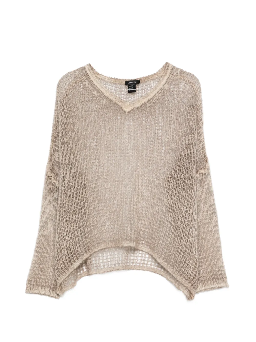 Avant Toi V-neck open-work sweater - Toni neutri
