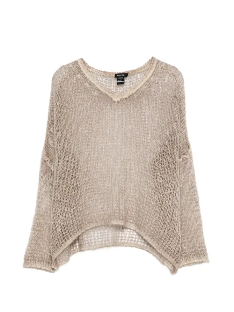 Avant Toi V-neck open-work sweater
