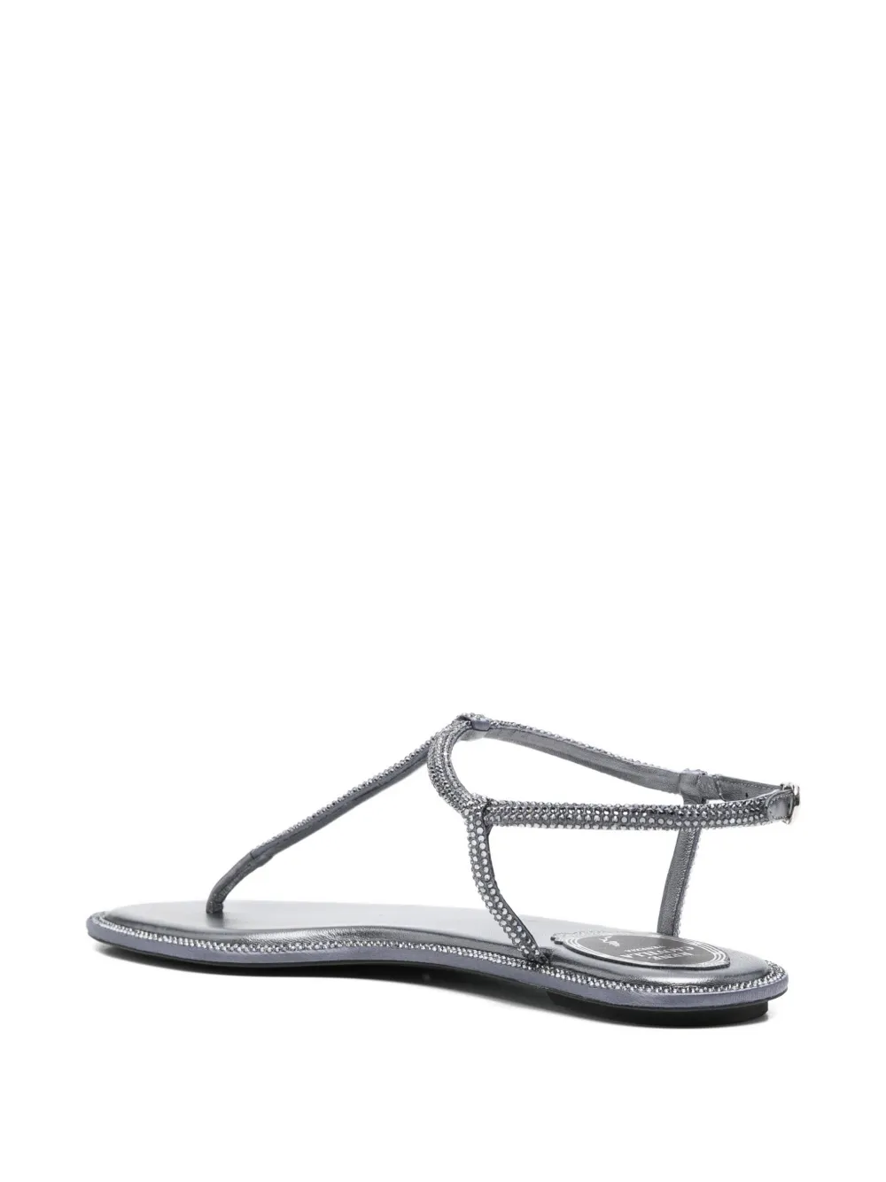 René Caovilla Diana embellished t-strap sandals Zilver