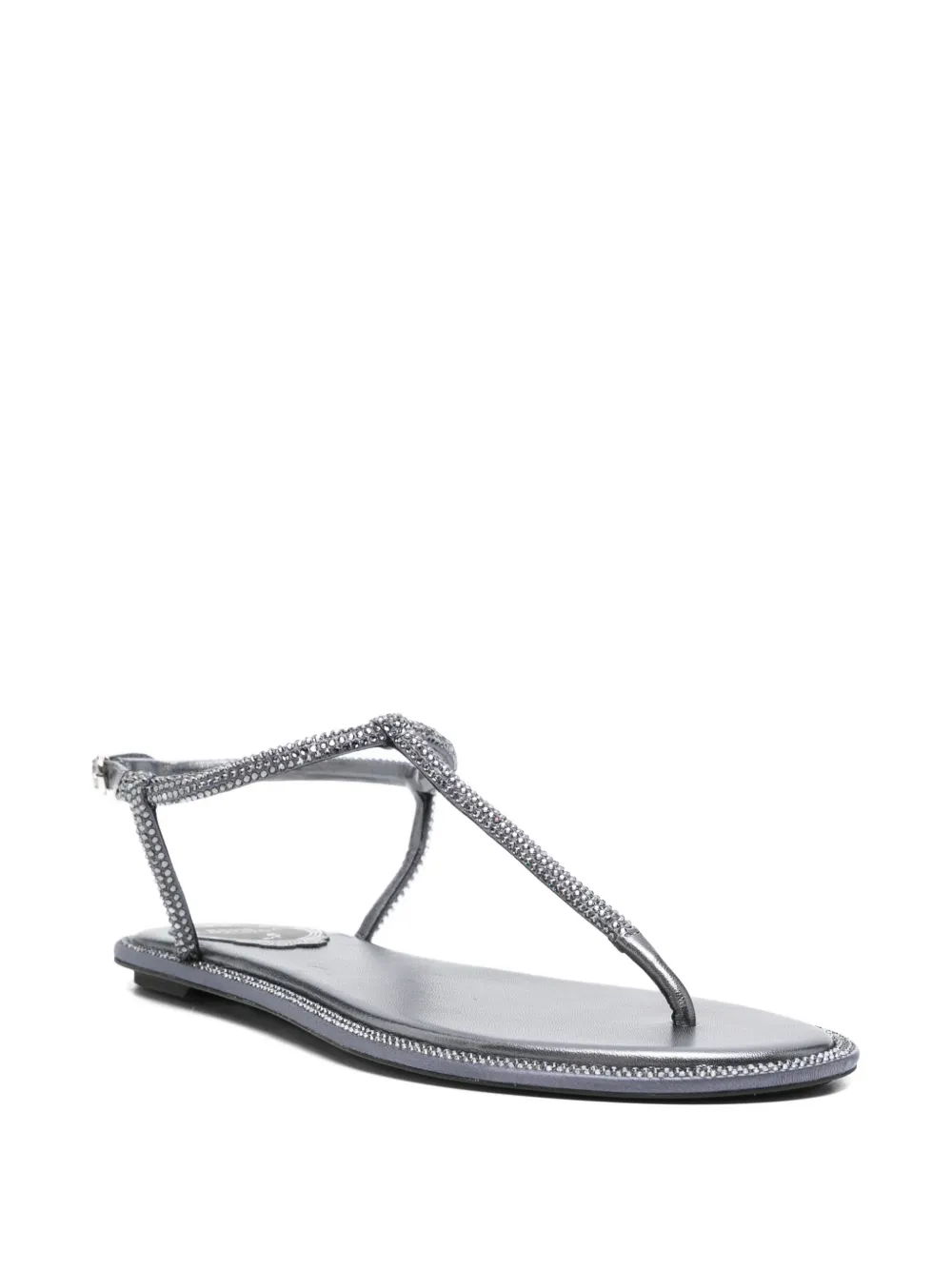René Caovilla Diana embellished t-strap sandals Zilver