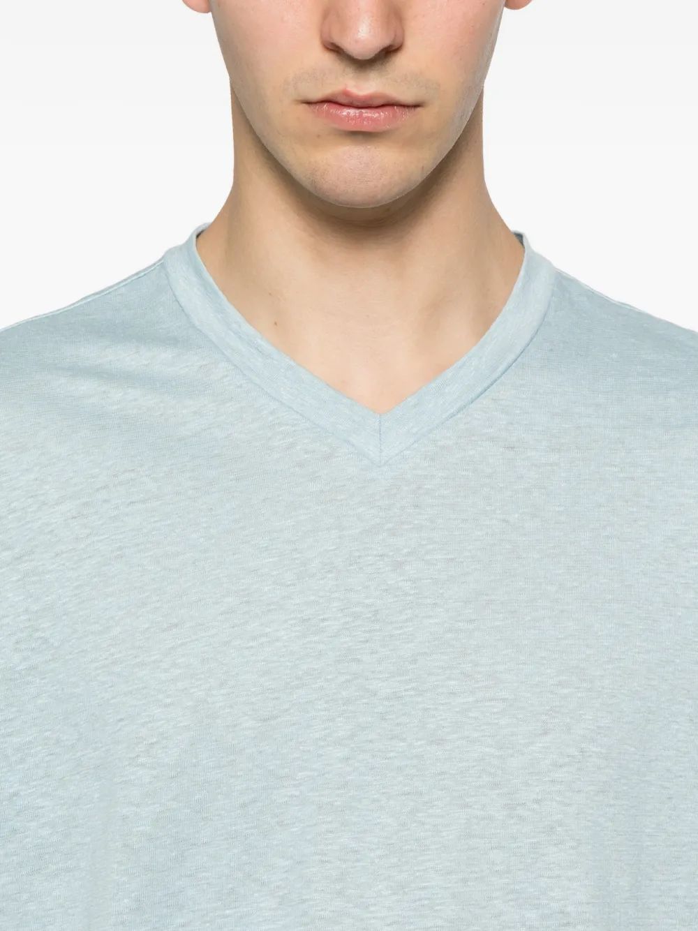 Majestic Filatures T-shirt met V-hals en korte mouwen Blauw