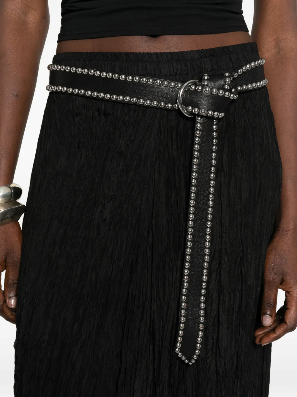 P.A.R.O.S.H. Rok met elastische tailleband Zwart