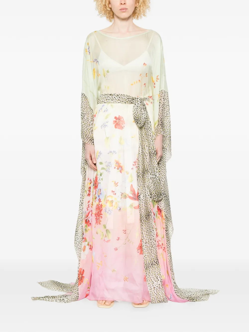 Roberto Cavalli Maxi-jurk met bloemenprint Groen