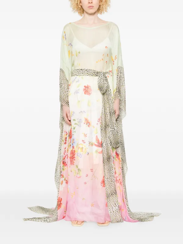 Roberto Cavalli フローラル マキシドレス | グリーン | FARFETCH JP