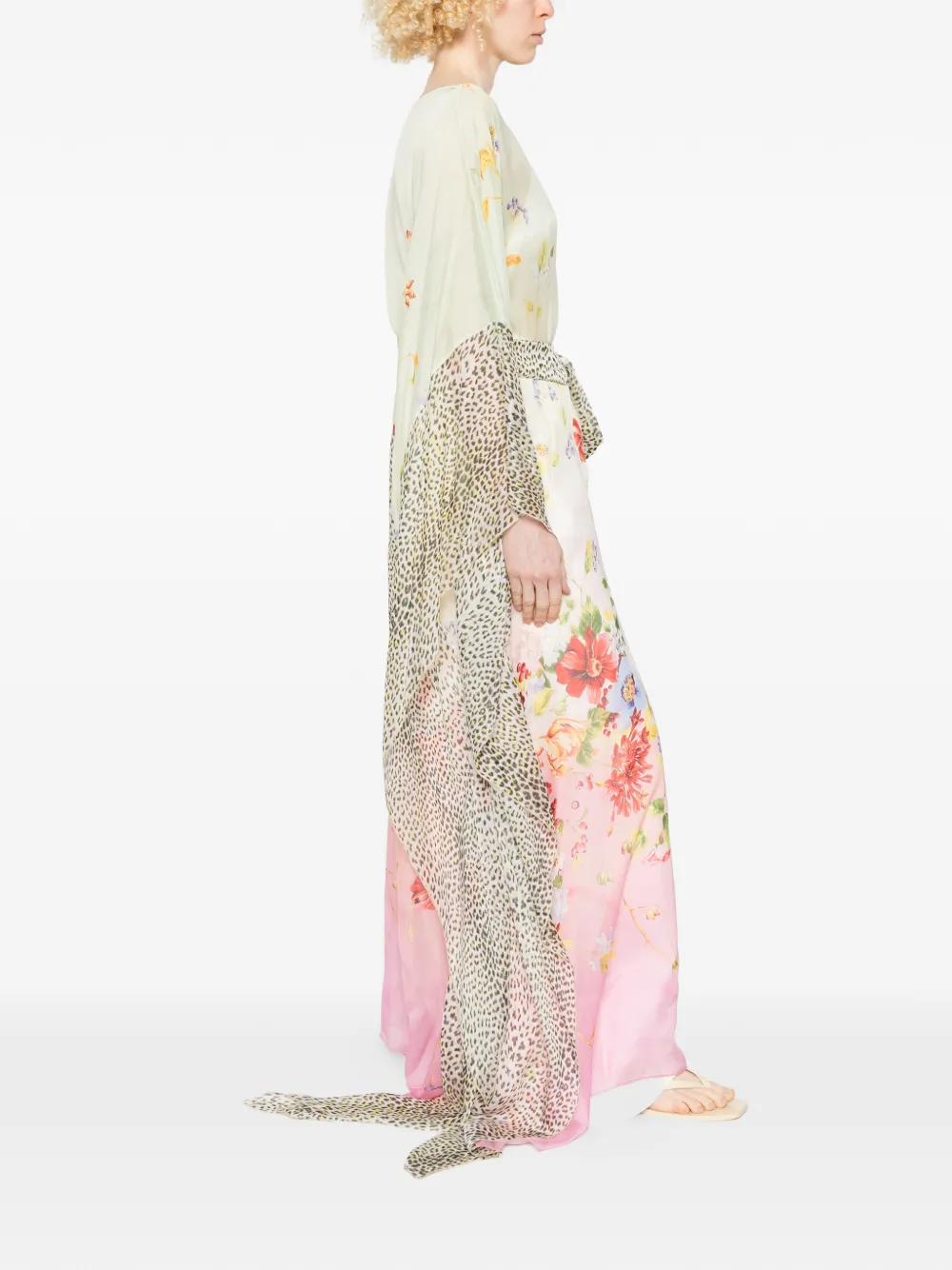 Roberto Cavalli Maxi-jurk met bloemenprint Groen