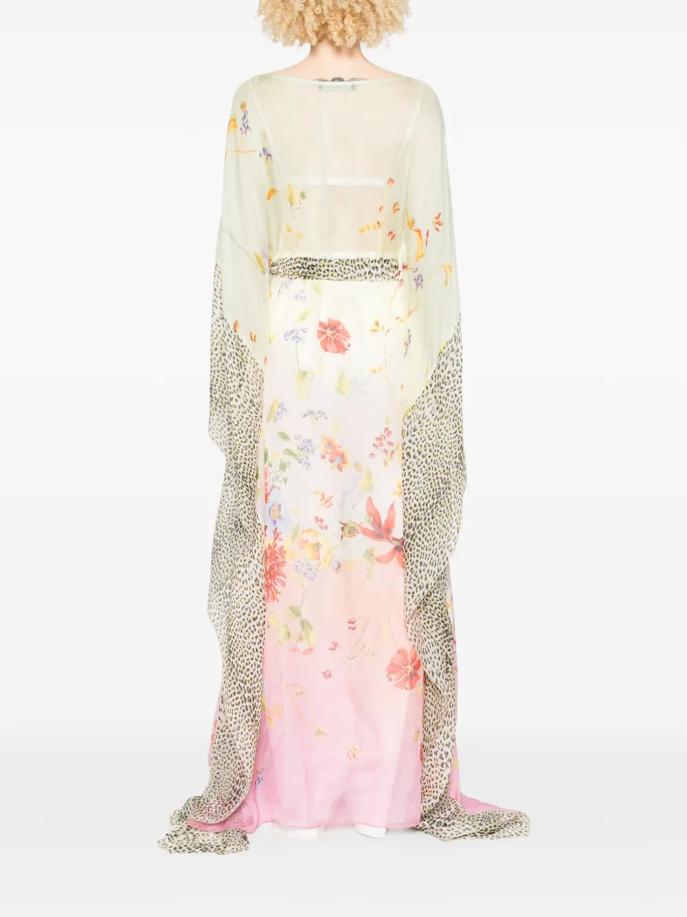 Roberto Cavalli Maxi-jurk met bloemenprint Groen