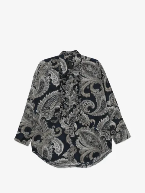 R13 ruffled paisley-print shirt