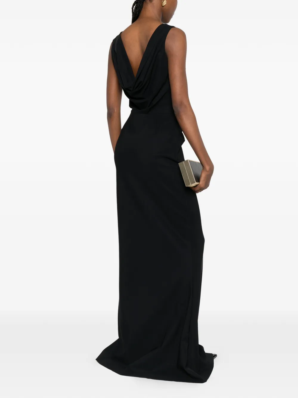 CHIARA BONI La Petite Robe Maxi-jurk met hoge hals Zwart