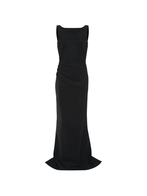 chiara boni black dress La Petite Robe cowl-neck Maxi | With a focus on Color:emerald green Lovely Lace Dress - wide neck