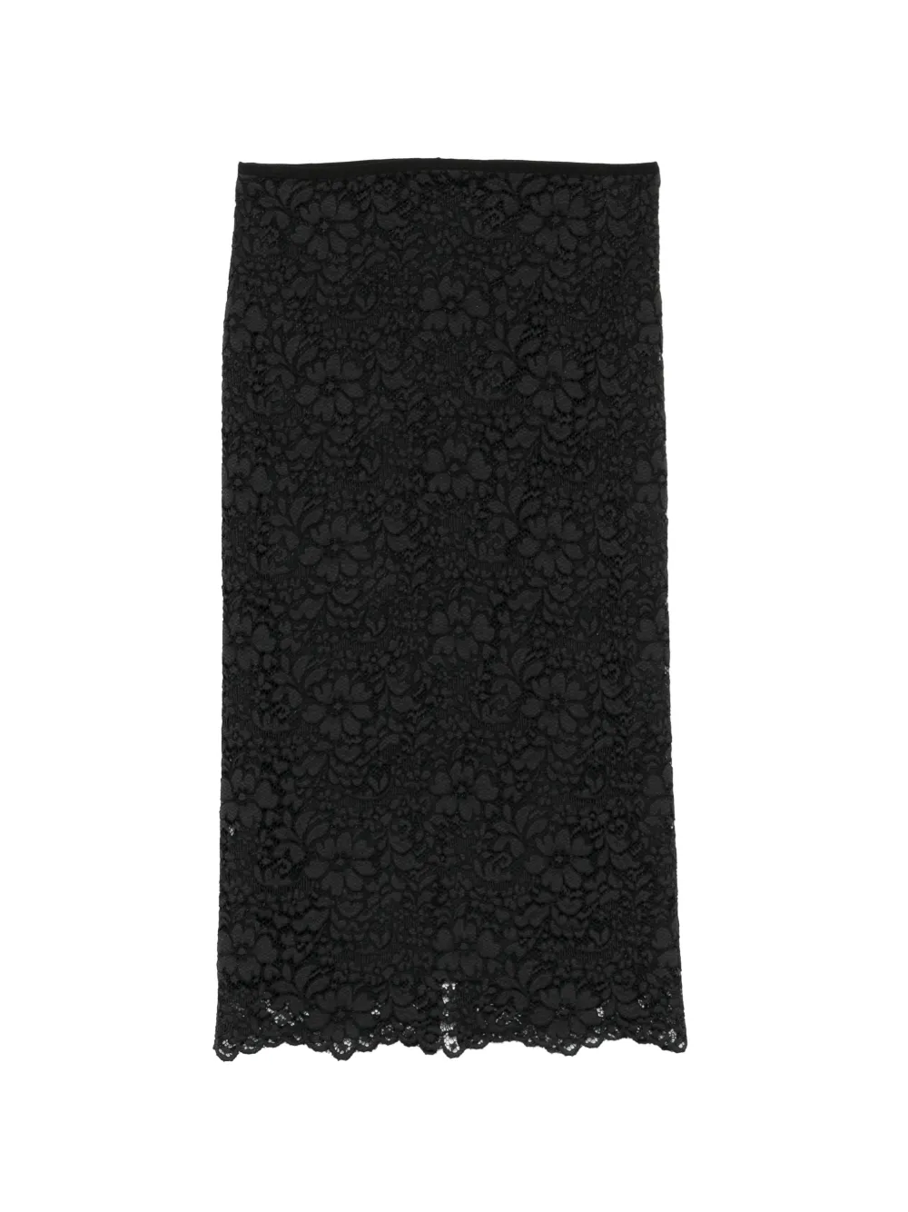 Simonetta Ravizza Clivy floral lace midi skirt - Nero