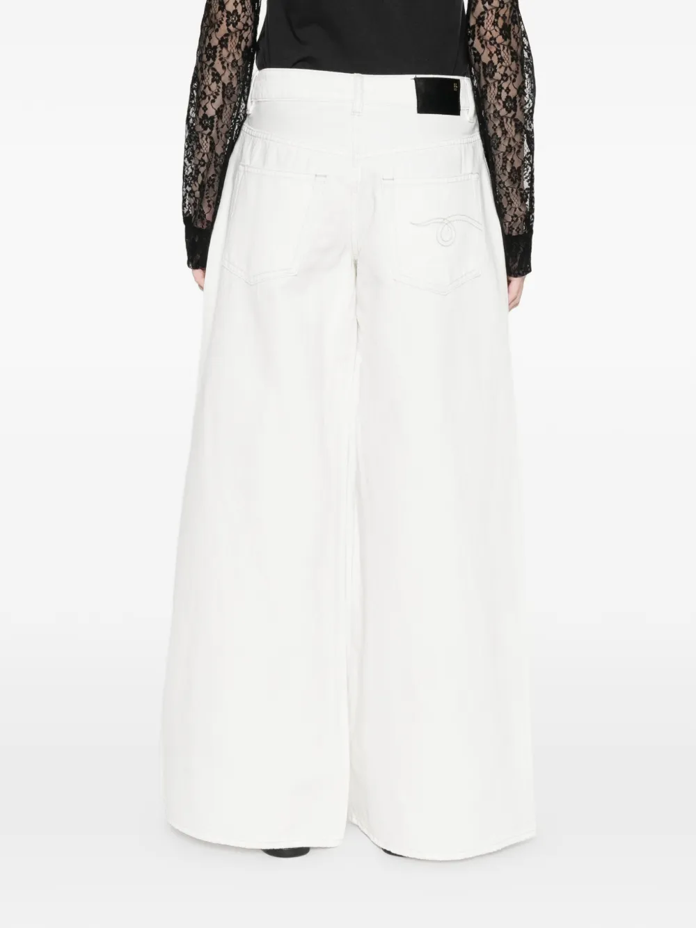 R13 Jeans met wijde pijpen Wit