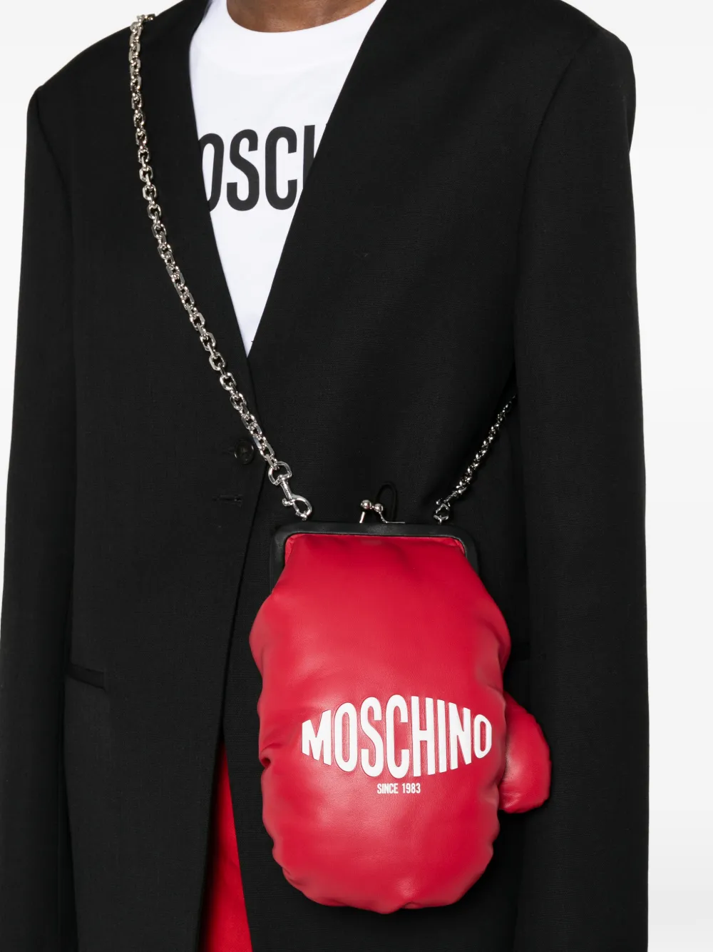 Moschino Boxing Glove schoudertas met ketting Rood