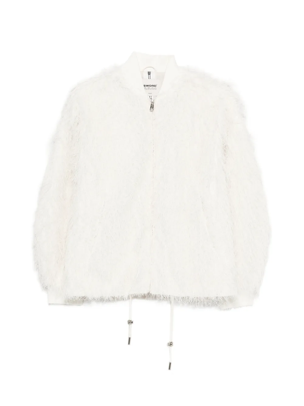 Sword fringed bomber jacket - Bianco