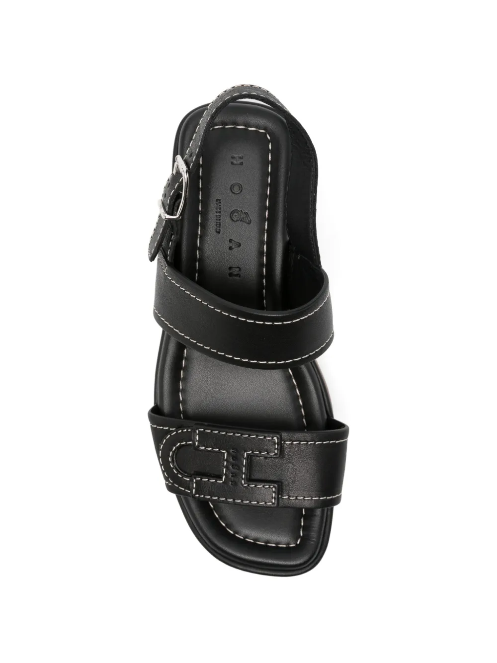 Hogan Sandalen met logodetail Zwart