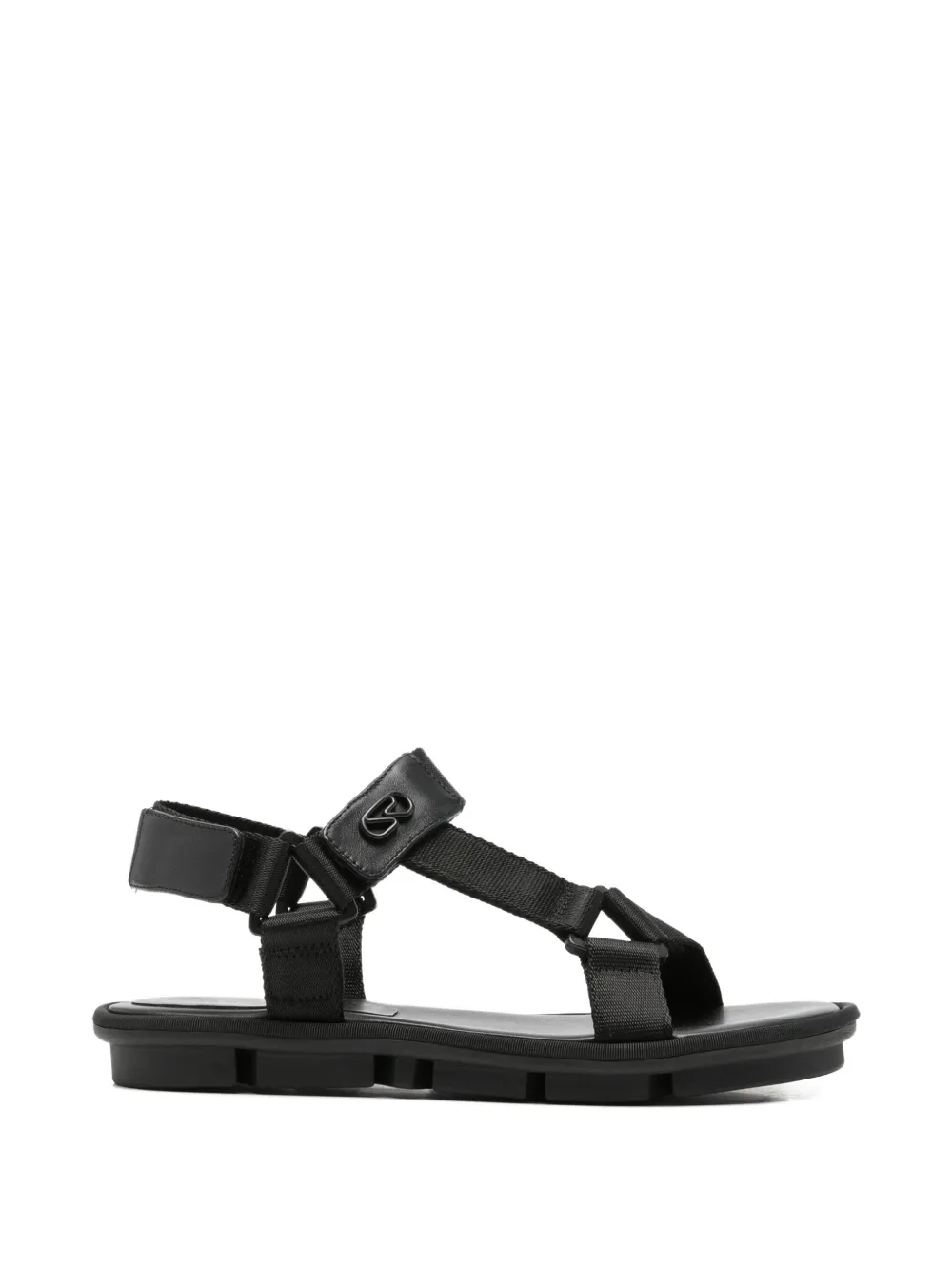 Sergio Rossi touch-strap logo-plaque sandals - Nero