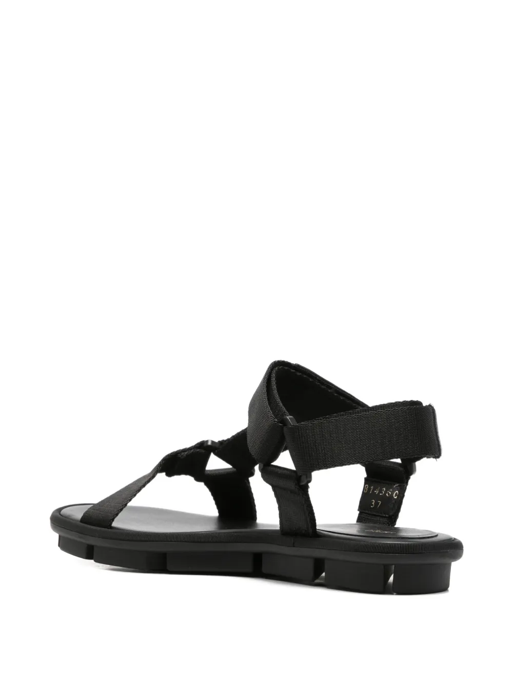 Sergio Rossi touch-strap logo-plaque sandals Zwart