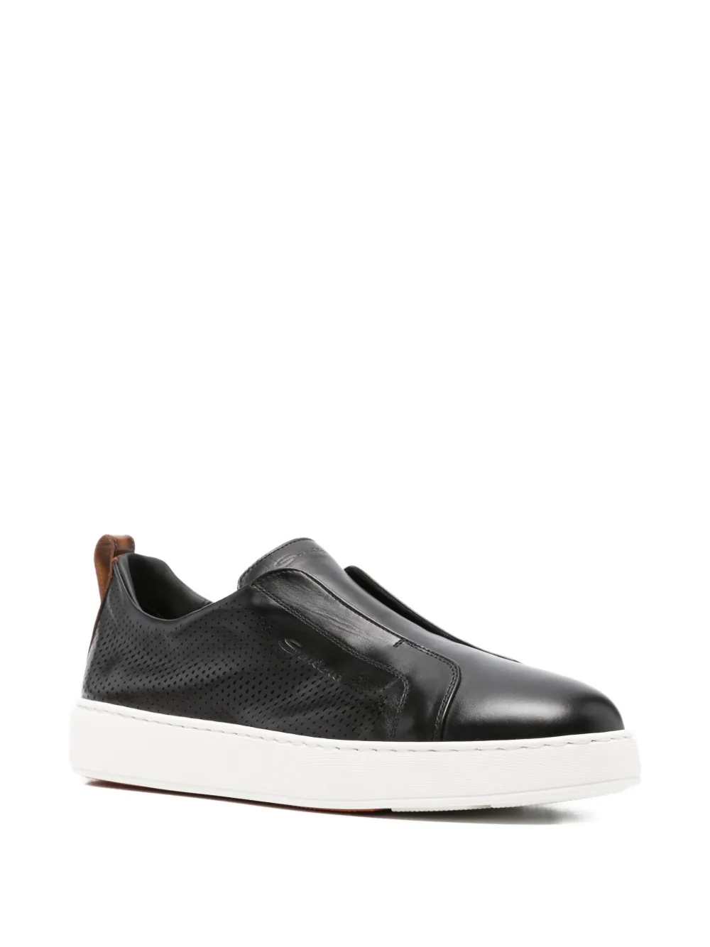 Santoni perforated sneakers Zwart