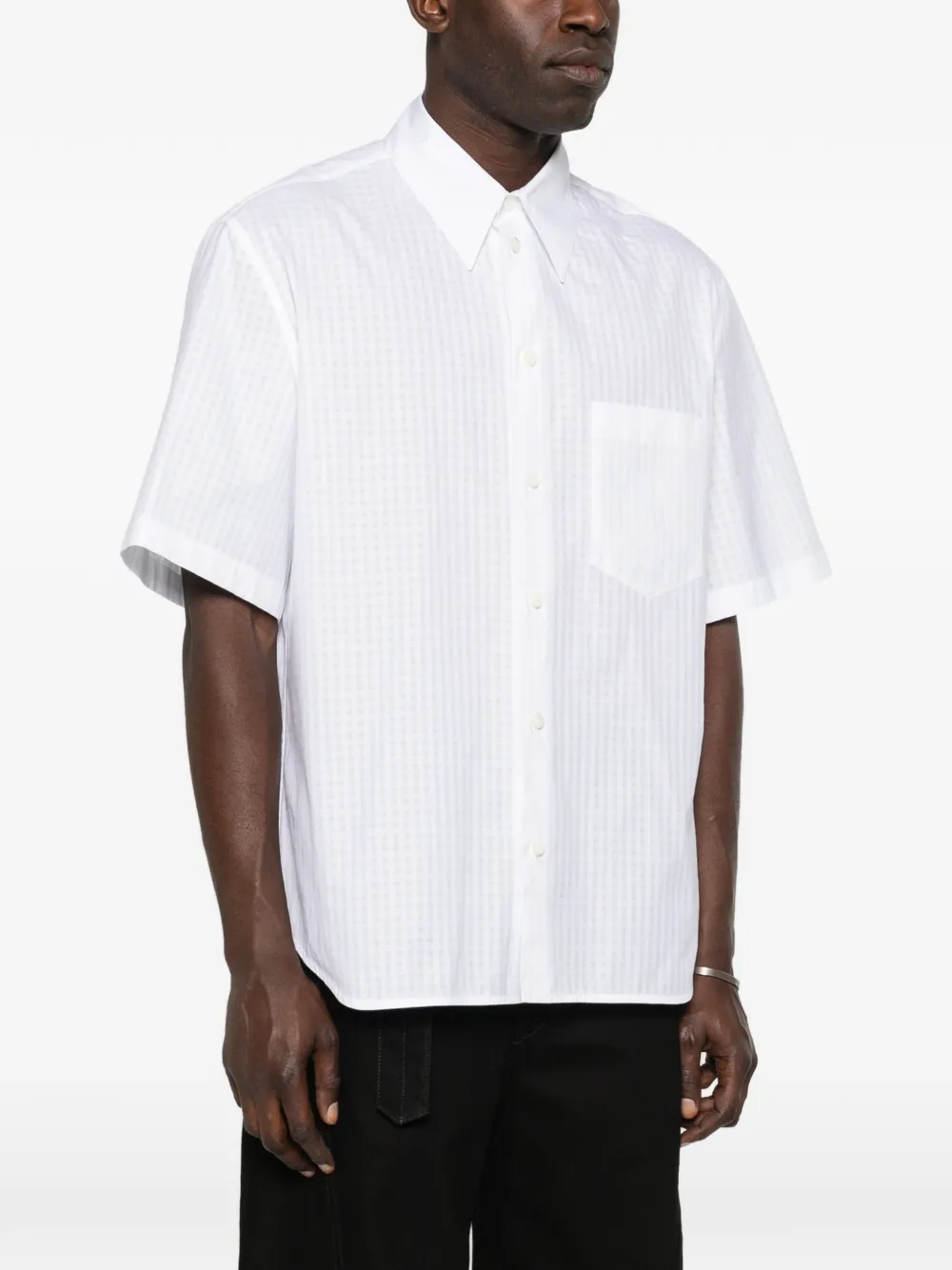 Jil Sander Overhemd met korte mouwen en zak Wit