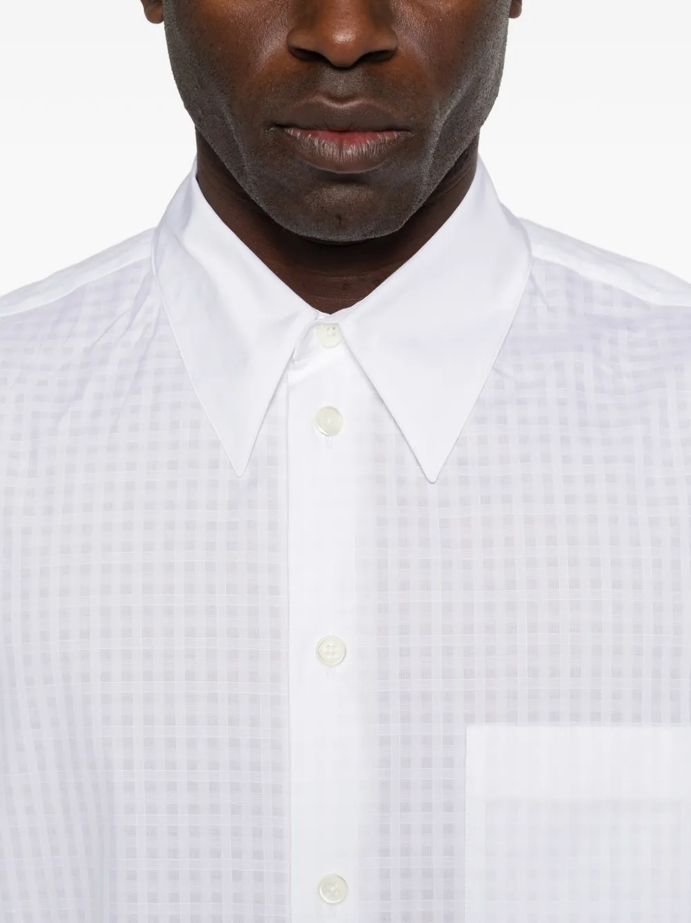 Jil Sander Overhemd met korte mouwen en zak Wit