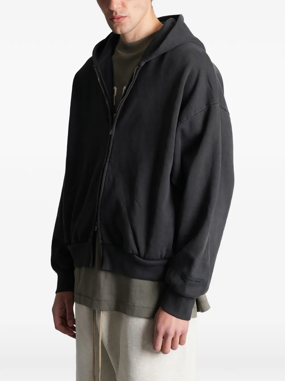 FEAR OF GOD ESSENTIALS Hoodie met dubbele rits en lange mouwen Zwart