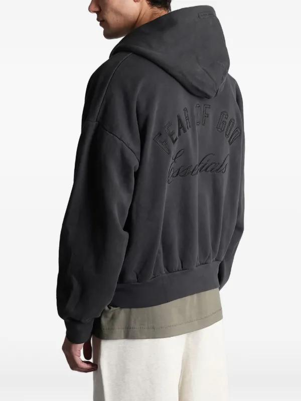 FEAR OF GOD ESSENTIALS double-zip long-sleeve Hoodie | Black