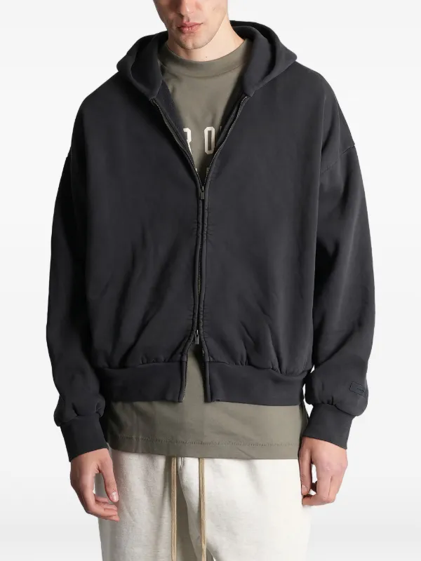 FEAR OF GOD ESSENTIALS double-zip long-sleeve Hoodie | Black