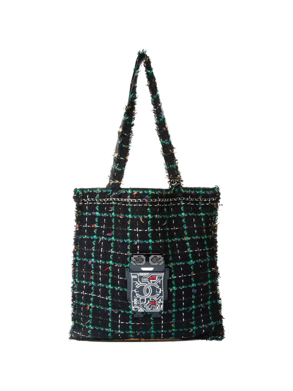 CHANEL Pre-Owned 2016-2017 robot chain tote bag - Nero