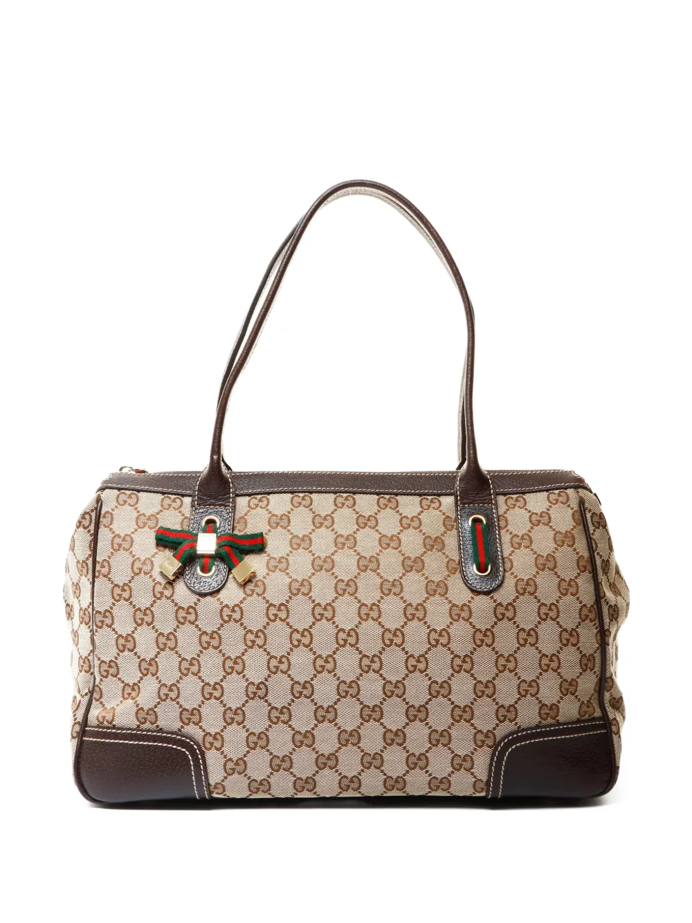 Gucci Pre-Owned GG-canvas ribbon tote bag - Toni neutri
