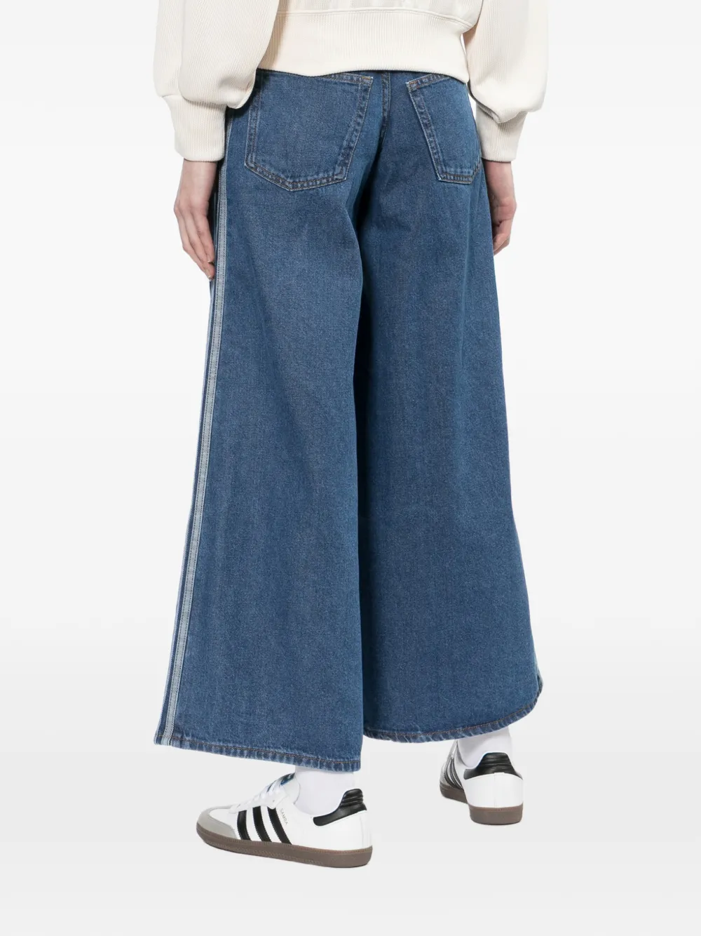 adidas Firebird jeans met wijde pijpen Blauw