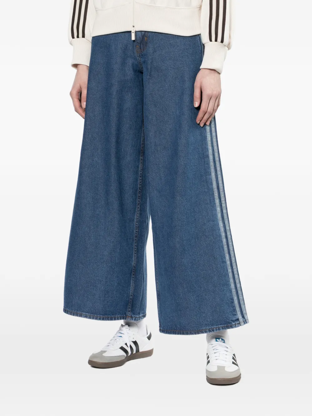  Adidas Firebird Wide-leg Jeans - Blue 