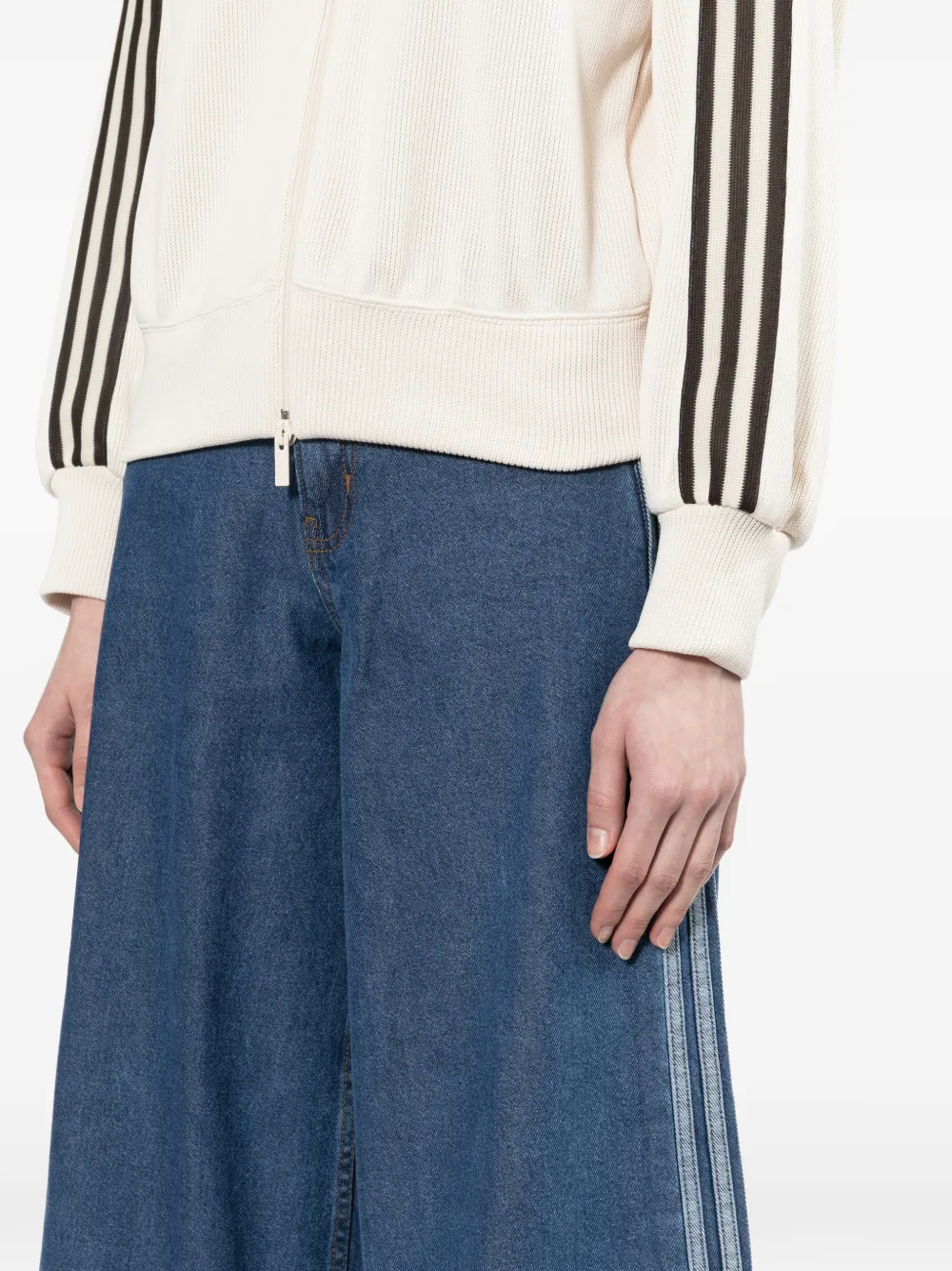 adidas Firebird jeans met wijde pijpen Blauw