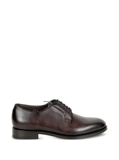 Santoni lace-up flat derby shoes