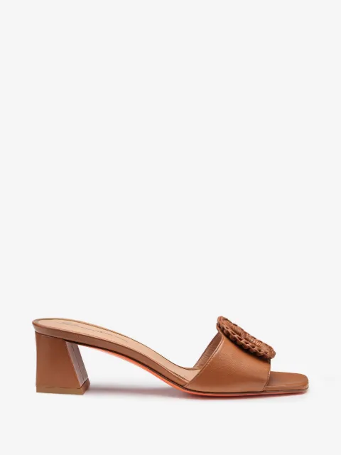 Santoni woven buckle sandals
