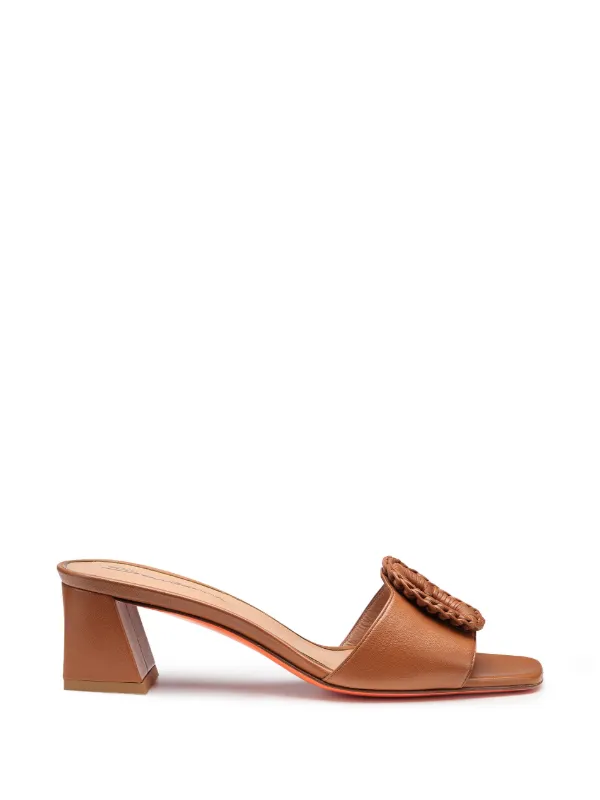Santoni Woven Buckle Sandals in Brown