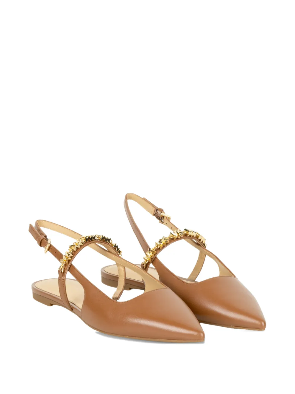 Michael Kors pointed-toe chain-detail ballet flats Bruin