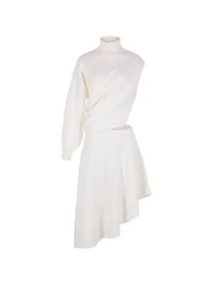 long asymmetric dress Asymmetric A-Line Dress with Cape Sleeves and Embroidered Tulle Back –  Gattinolli by Marwan