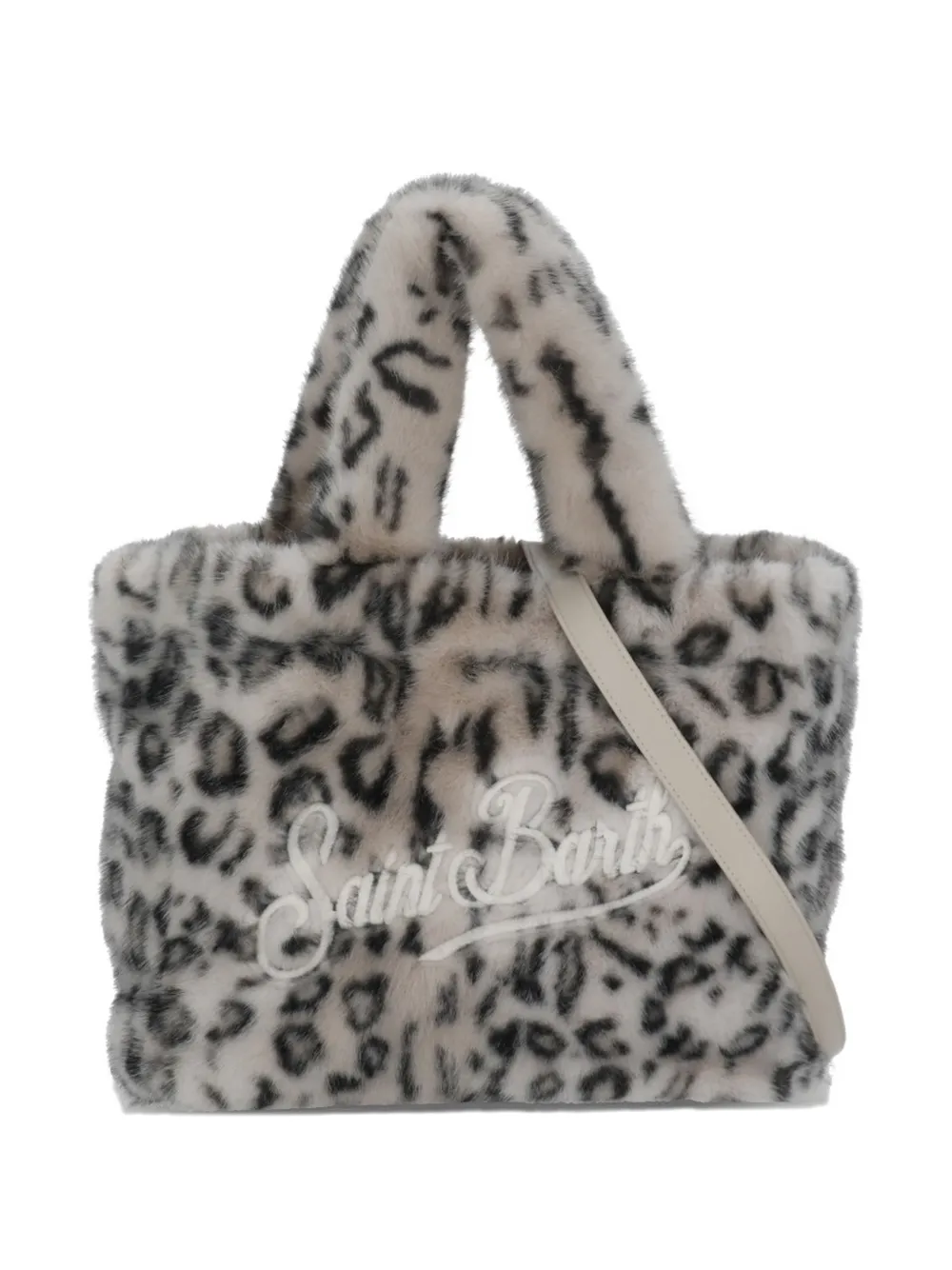 MC2 Saint Barth leopard-print embroidered tote bag - Grigio