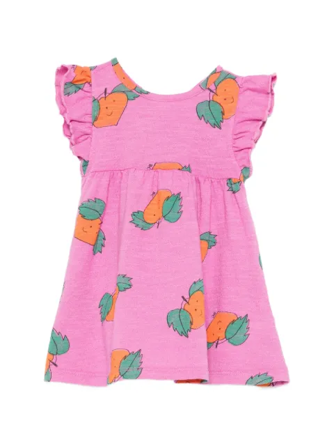 Bobo Choses Tangerine all-over ruffled print dress
