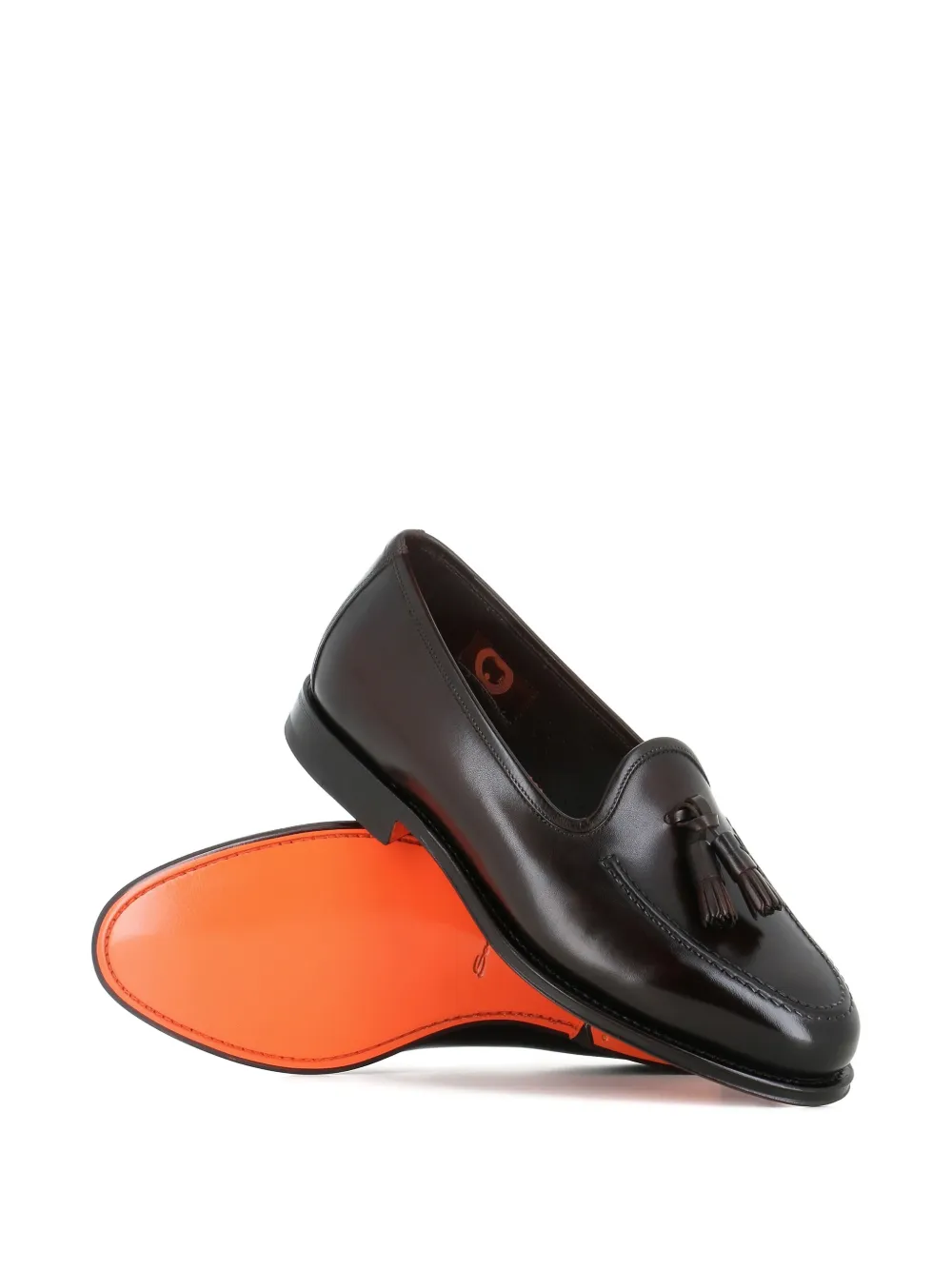 Santoni Leren loafers met kwastjes Bruin