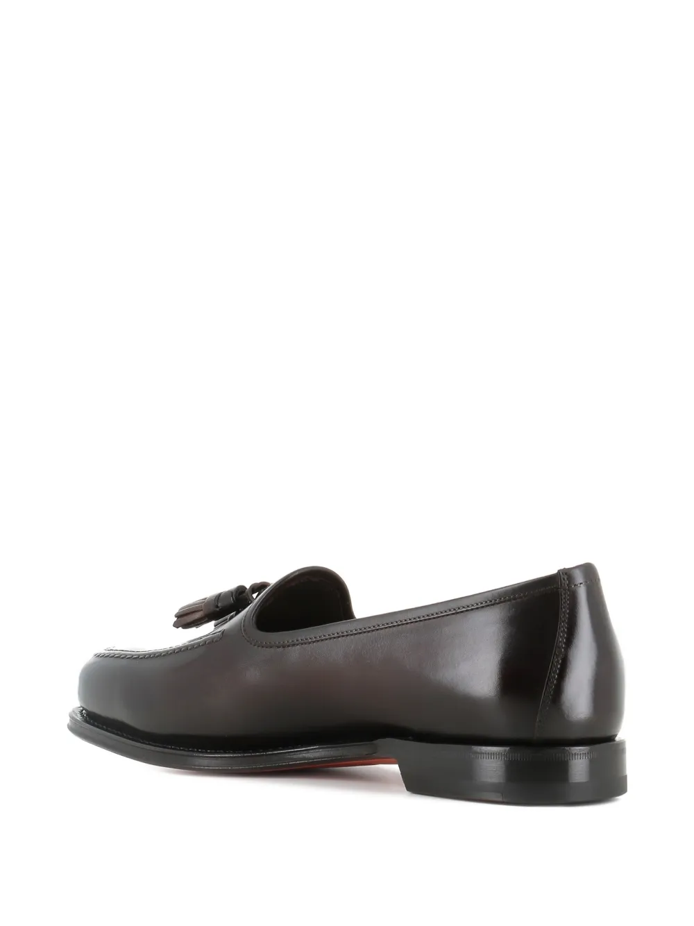 Santoni Leren loafers met kwastjes Bruin