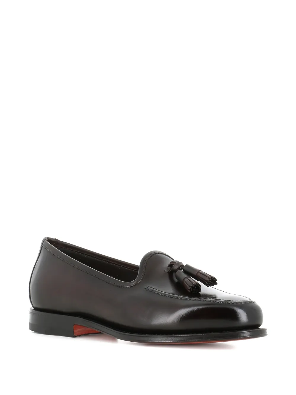 Santoni Leren loafers met kwastjes Bruin