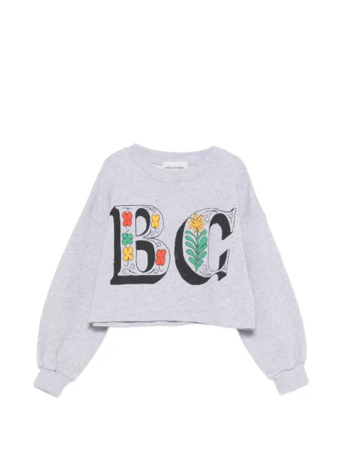 Bobo Choses Spring Letters ribbed cropped sweatshirt