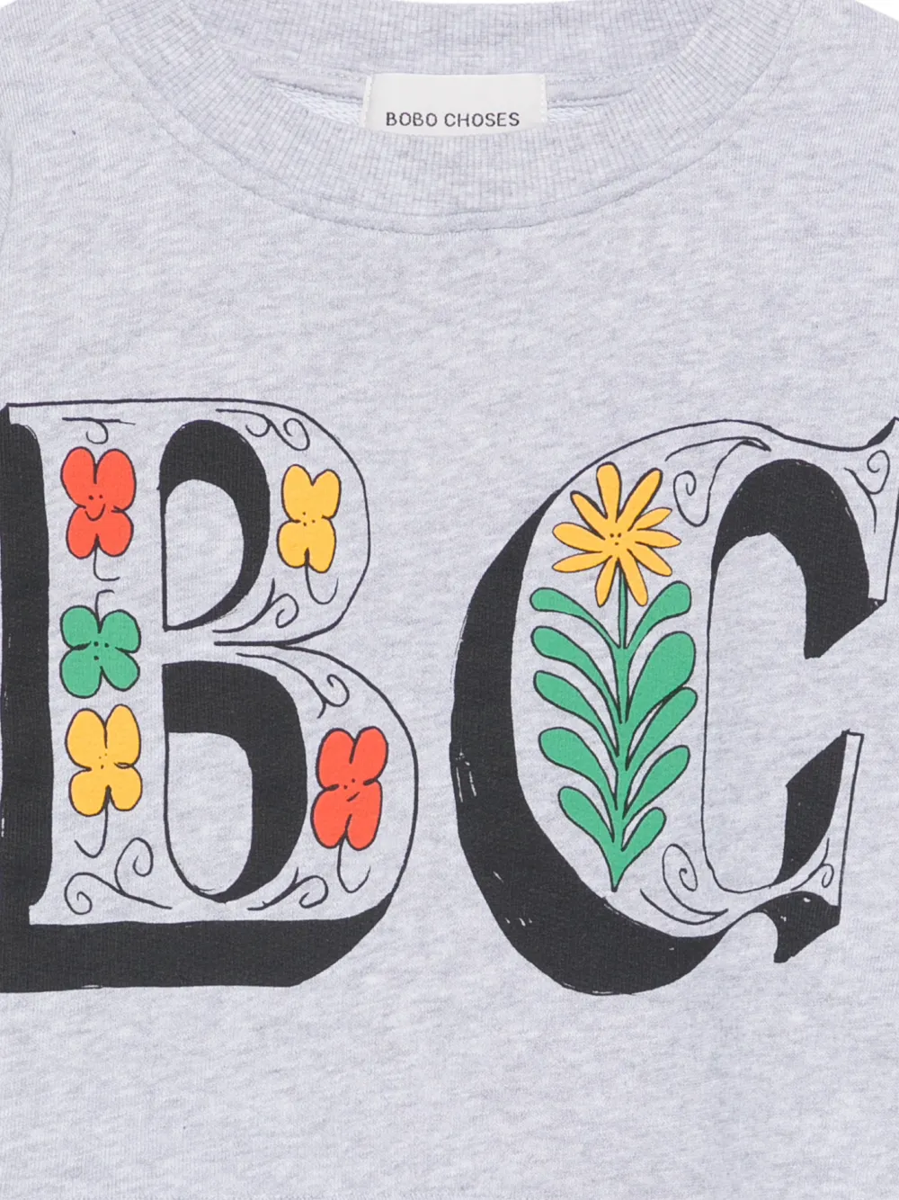 Bobo Choses Spring Letters geribbelde cropped sweater Grijs