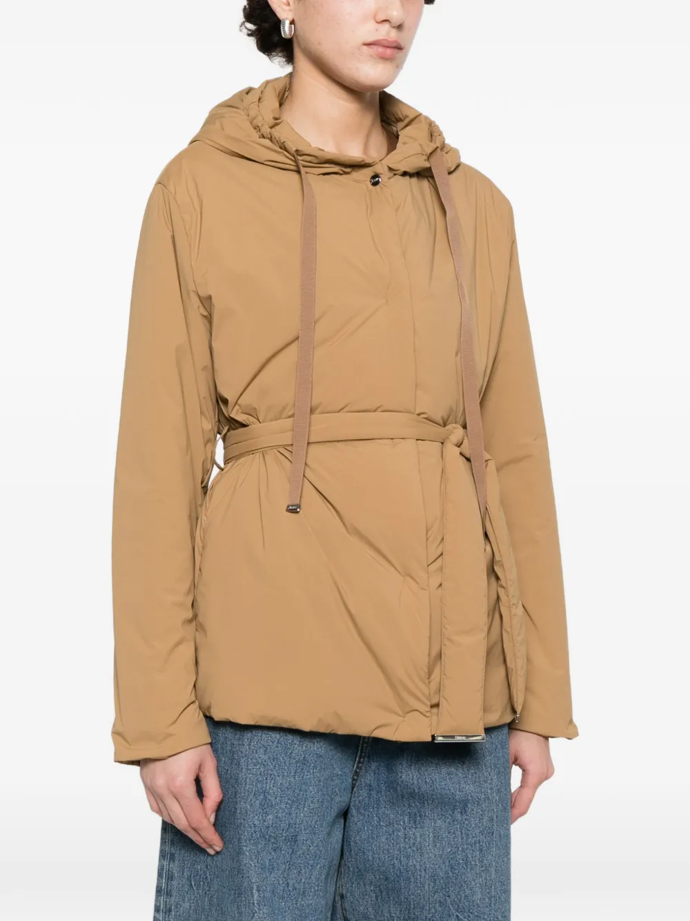 Herno Jack met capuchon en striksluiting Bruin