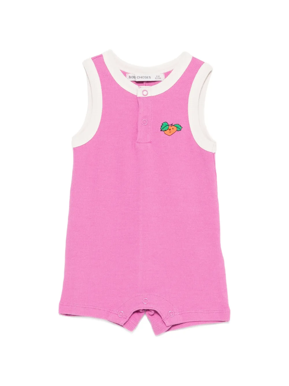 Bobo Choses carrot-appliqué romper - Rosa